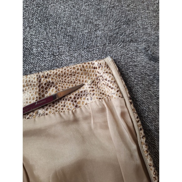 Dana Buckman Snake Print 100% Lambs Skin Pants Womens‎ 24 Beige Classic Animal - Picture 9 of 13